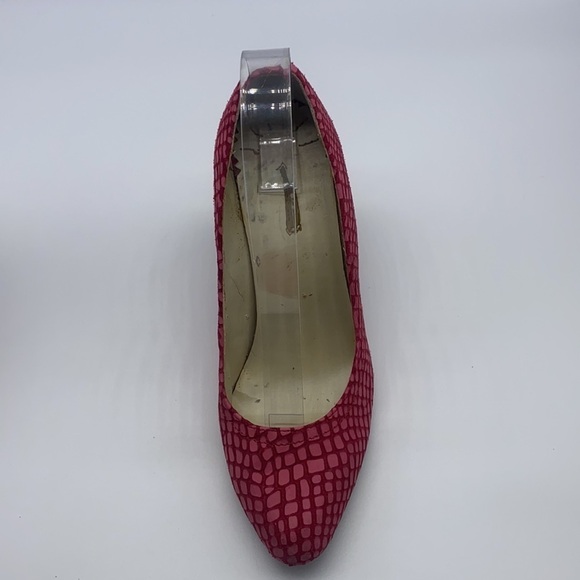 Max studio - Mecca Hot Pink Faux Suede Animal Print Design Wedge Size 8 - Picture 11 of 16